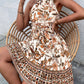 Fashion Floral Halter Waist Ladies Dress