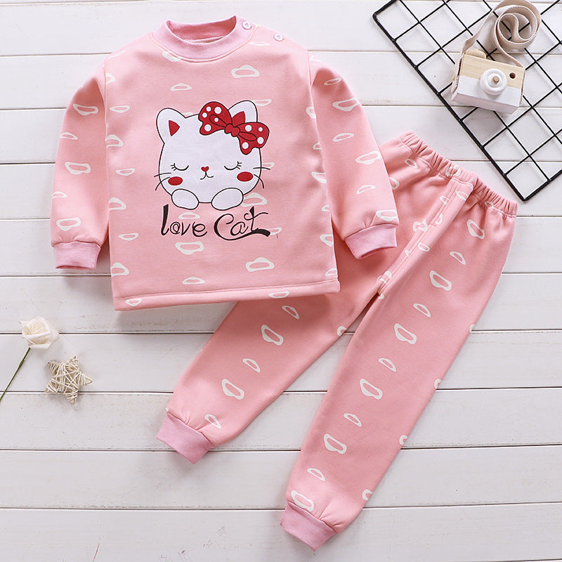 Children's Thermal Underwear Set Plus Velvet Thickening