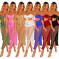 High split two-piece beachwear