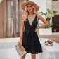 V-neck Sleeveless Lace Waist Dress