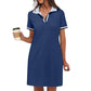 Women's Pure Short Sleeve V-neck Casual Dress