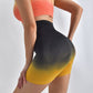 Short de yoga rayé taille haute, pantalon moulant pour femme, leggings de sport, de course à pied et de fitness