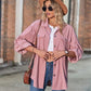 Casual Loose Lantern Sleeve Corduroy Shirt