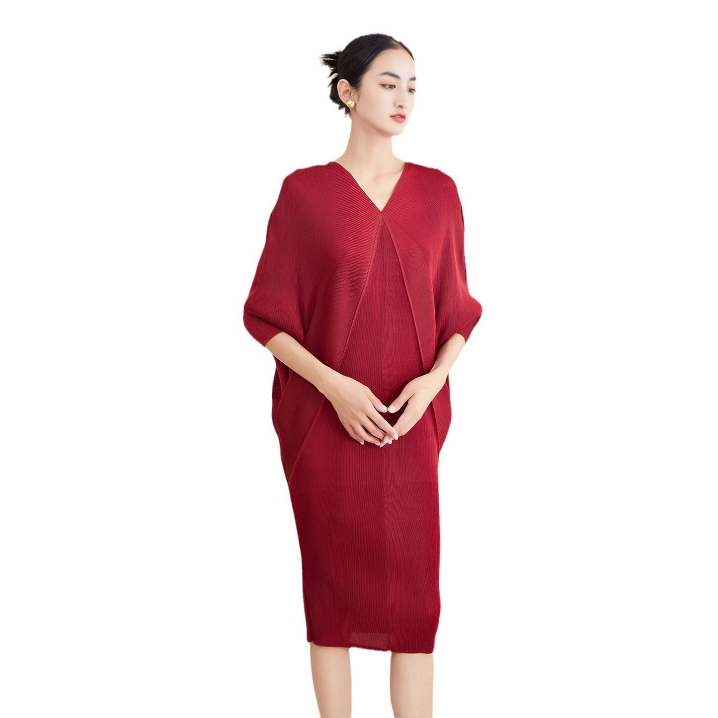 Robe plissée grande taille de haute qualité pour femmes