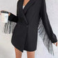 Costume droit décontracté à franges pour femme