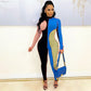 Threaded Color Block Long Sleeve Slim Jumpsuit