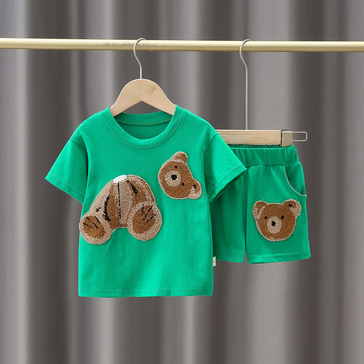 T-shirt à manches courtes en coton avec dessin animé pour garçon et fille