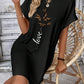 Butterfly And Letter Pattern Batwing Sleeve T-shirt Dress