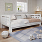 Daybed Cabin Bed Wooden 3FT Single Sofa Guest Bed Sofa Bed, Pull Out Trundle Wooden Bed Heart-Shaped For Children Adults Bed For Living Room And Bedroom -90 X190 Cm -White