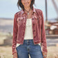 Pleuche Coat Women's Overalls Cropped Jacket