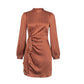 Polka-dot Long-sleeve Sheath Elegant Slim-fit Dress For Women