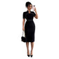 High-neck Solid Color Dress Women