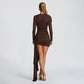 Irregularly Pleated Draped Dress For A Refined Look
