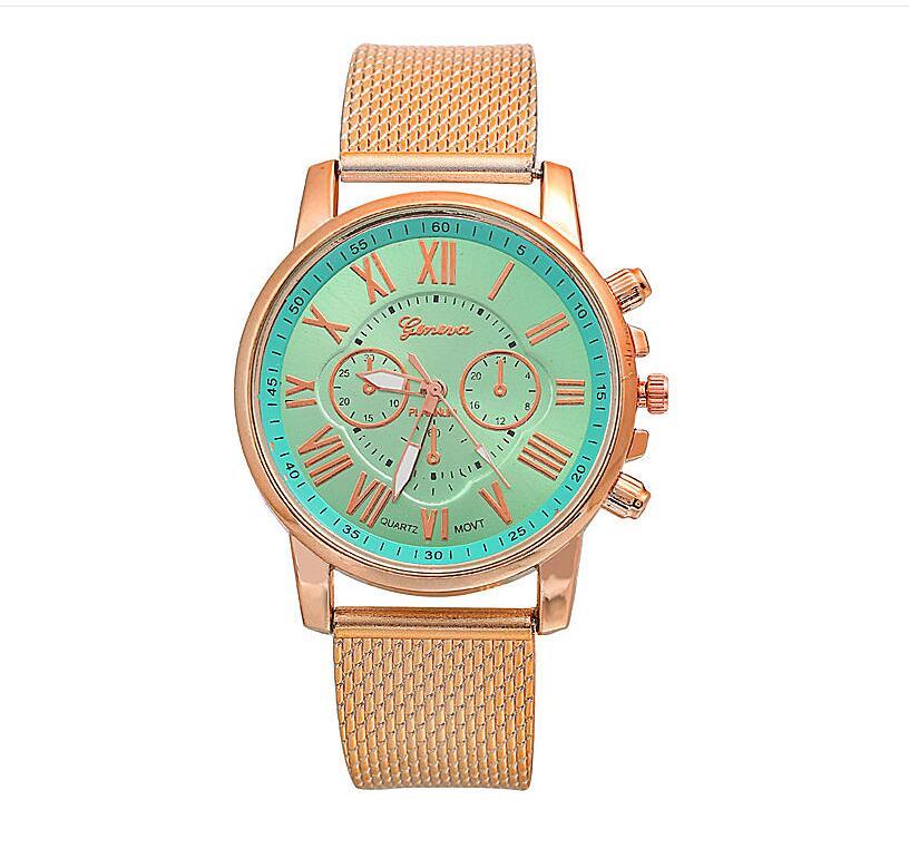 PVC multi-color face bracelet watch Roman digital face quartz watch WISH sale ladies Geneva watch