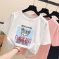 Women's loose ins trendy white short-sleeved t-shirt