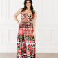 Multi-layer Pleated Printed Large Swing Dress