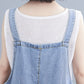 Fat Mm Artistic Style Embroidered Denim Suspenders