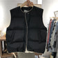 Women's Fashion Loose Contrast Color Zipper Cardigan Vest