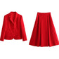 Spring New European And American Style Slim Suit Jacket Skirt Pleated Skirt Outfit