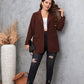Brown Casual Plus Size Suit Coat Women's