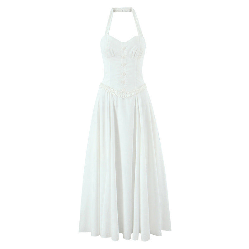 Retro Cotton Mid-length Dress