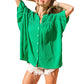 Women's Fashion Stand Collar Ruffled Sleeve Peplum Top