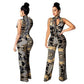 Printed sleeveless women's jumpsuit