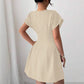 New Elegant Slim-fit Simple Waist-tie Solid Color High-waist Dress