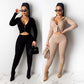 Hanging zipper two-piece nightclub suit
