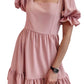 Short Sleeve Stitching Loose Solid Color Dress
