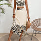 Floral-print Two-piece Slim-fit Set