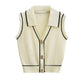 Summer Fashion New Slim Fit Slimming Big Button Sleeveless Knitwear