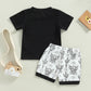 Ensemble deux pièces t-shirt à manches courtes et short imprimé tête de vache