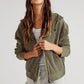 Women's Fashion Casual Patchwork Zipper Hooded Sweatshirt