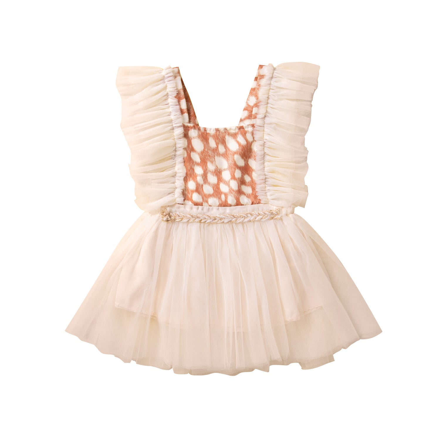 Robe à bretelles spaghetti en maille à imprimé léopard pour fille