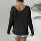 Pullover Strap Butterfly Stitching Idle Style Loose Long Sleeve Top
