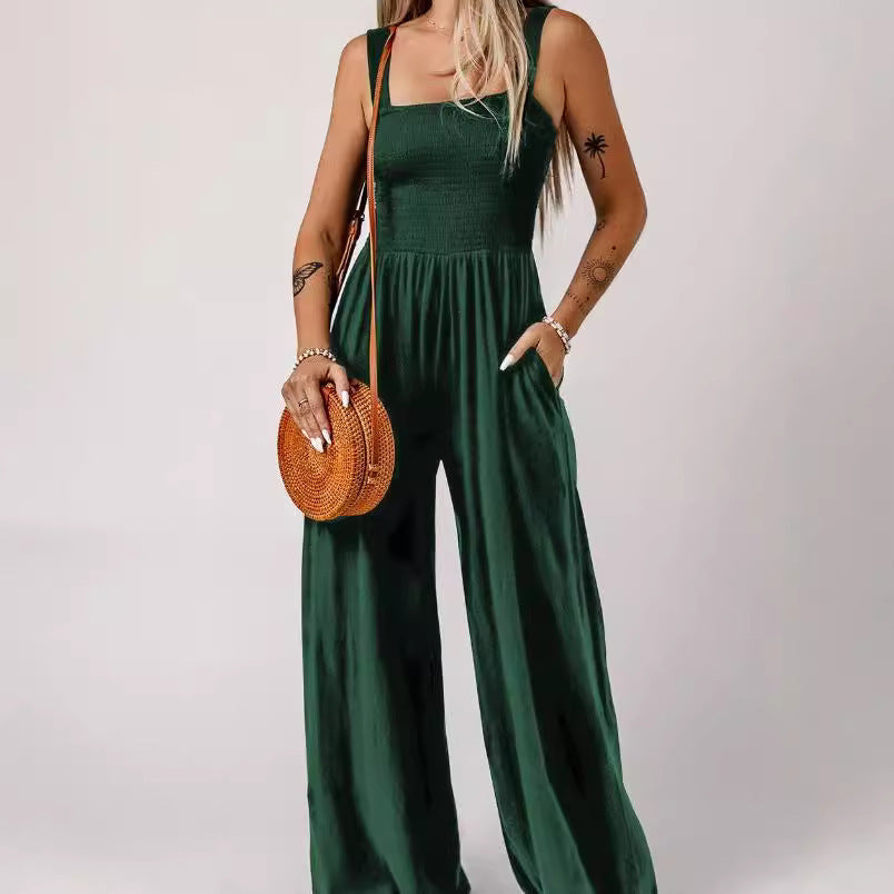 Sleeveless Tube Top Women's Commuting Wear Vest Jumpsuit Loose Wide Leg