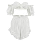 Pajamas Women's Plaid Design Off-shoulder Two-piece Set