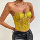 Fashion Sequin Zipper Heavy Industry Tube Top