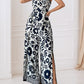 Elegant Womens Floral Print Wrap-Style Jumpsuit With Straps