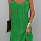 Women's European And American Solid Color Water Wave Pattern Sleeveless Dress