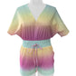 Summer European And American Short-sleeved V-neck Lace-up Jumpsuit