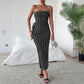 Elegant Strapless Tube Top Sheath Maxi Dress