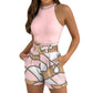 Ensemble gilet et short slim pour femme