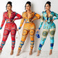 Fashion Digital Positioning Printing Tight-Fitting Two-Piece Suit