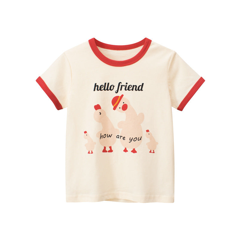 Girls' Korean-style Short-sleeved T-shirt Baby Clothes