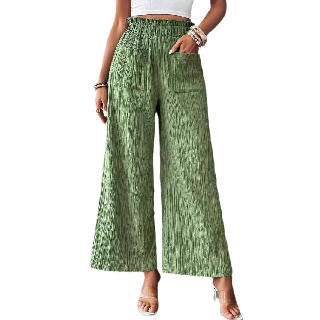 Women's Solid Color Casual Straight Pants