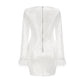 Women's Sequined Cuff Decorative Feather Skirt Slim Fit Irregular Dress Women