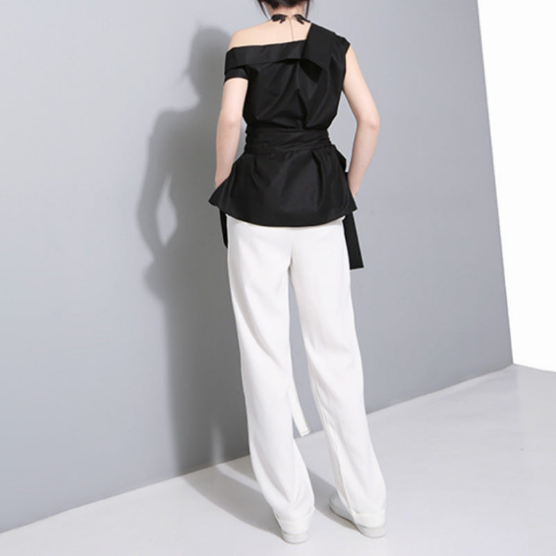 Off-the-shoulder sleeveless shirt top