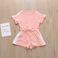 Summer casual splice color jumpsuit shorts